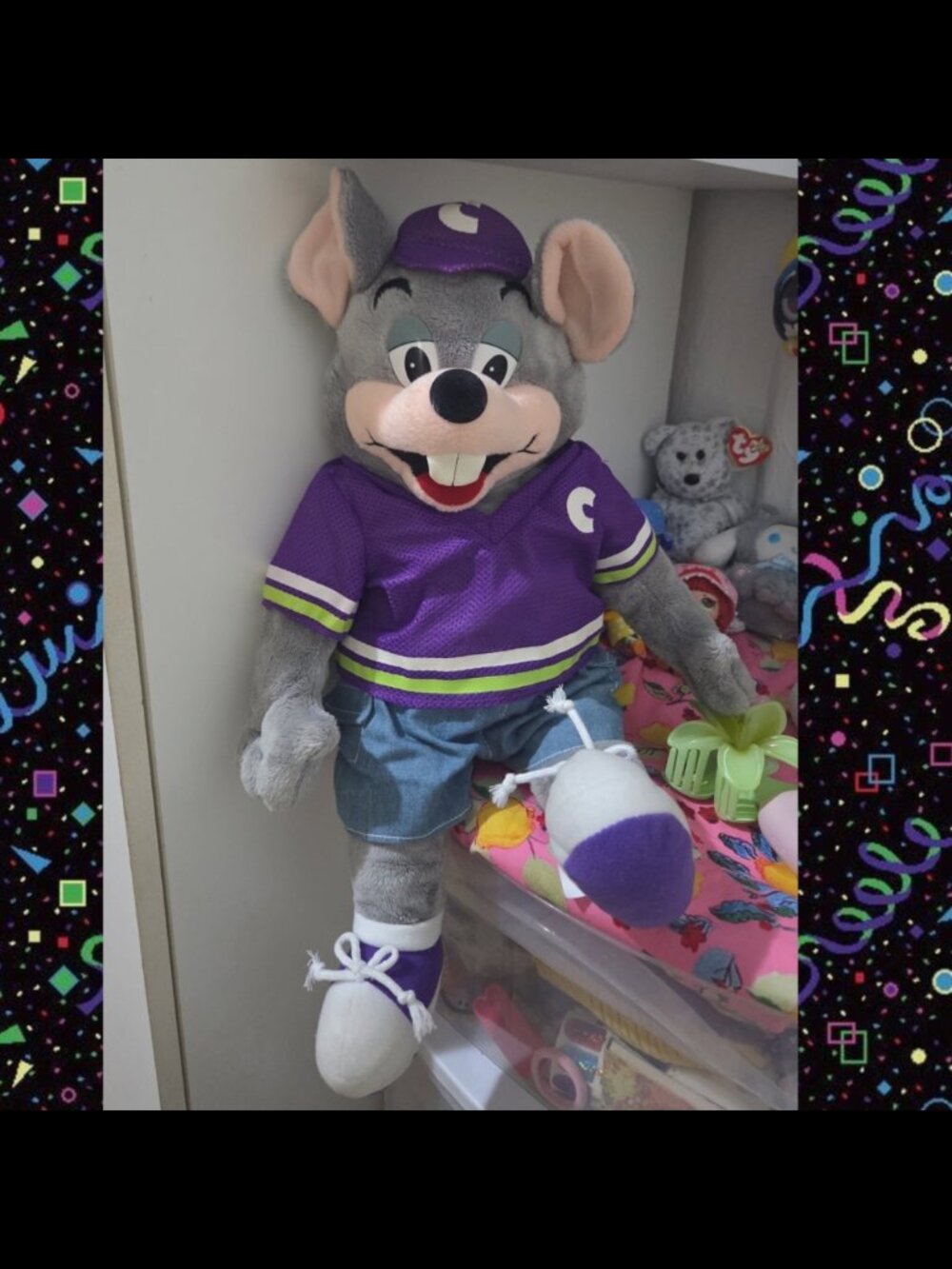 Vintage 2006 Chuck E Cheese Plushie 🧀✨💜💚